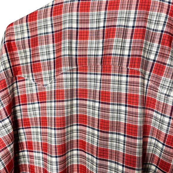 Daniel Cremieux Pearl Snap  Red Blue Plaid Western Style Shirt Top Size XXL - Picture 7 of 7